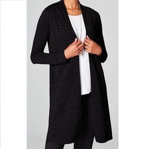 NWOT J. Jill Cardigan Black Striped Knit Small